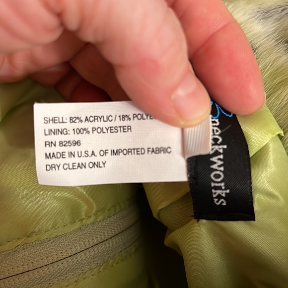 Neckworks Green Leopard FAUX FUR Jacket Coat Super Soft Size Large - Picture 4 of 6